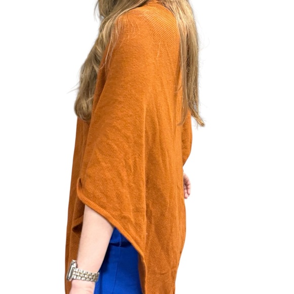 J.Crew Rust Orange Shawl, cotton & cashmere NWT - Picture 2 of 5